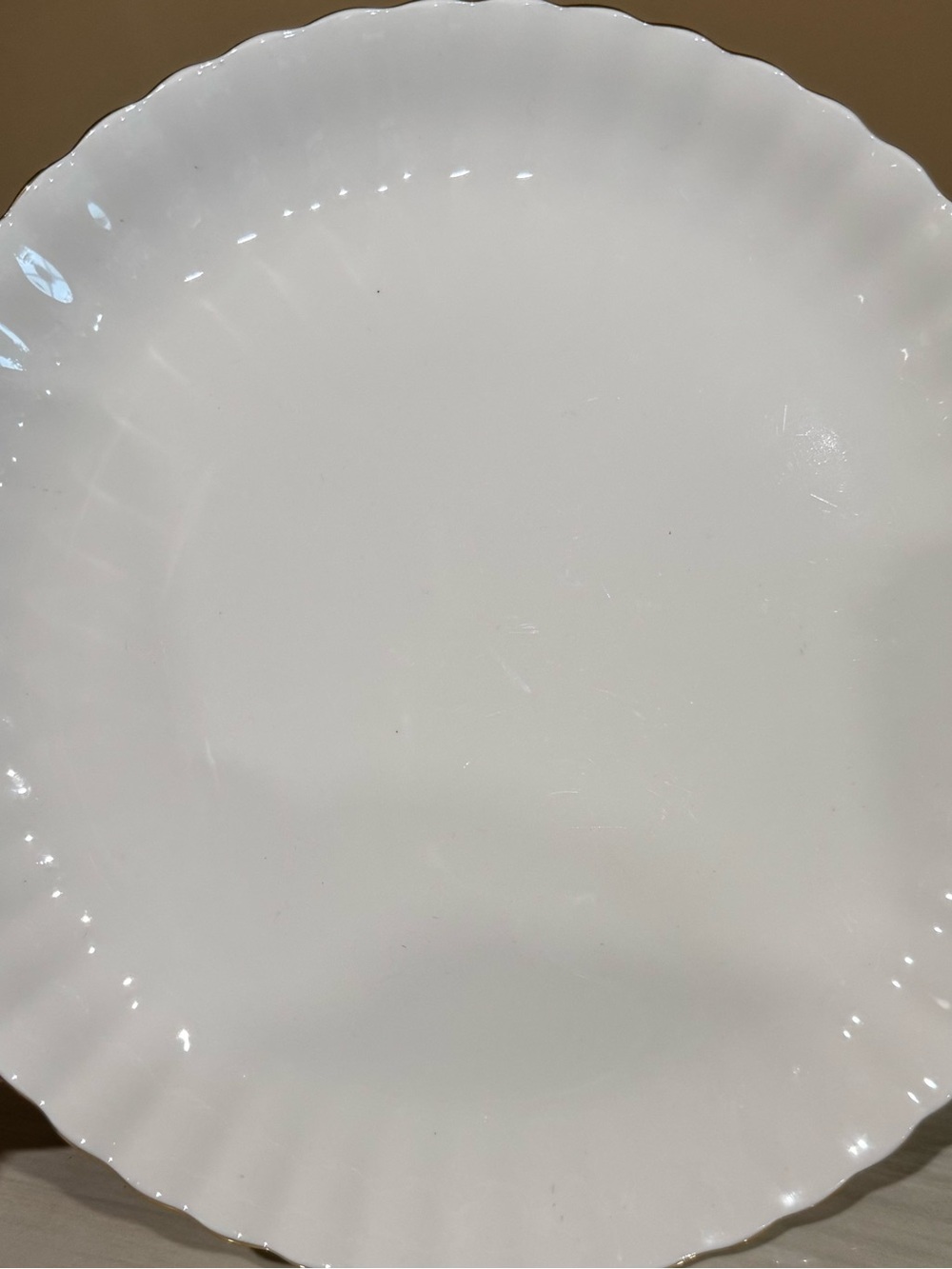 Royal Albert Val D’Or handled Sandwich Plate White with Gold Trim